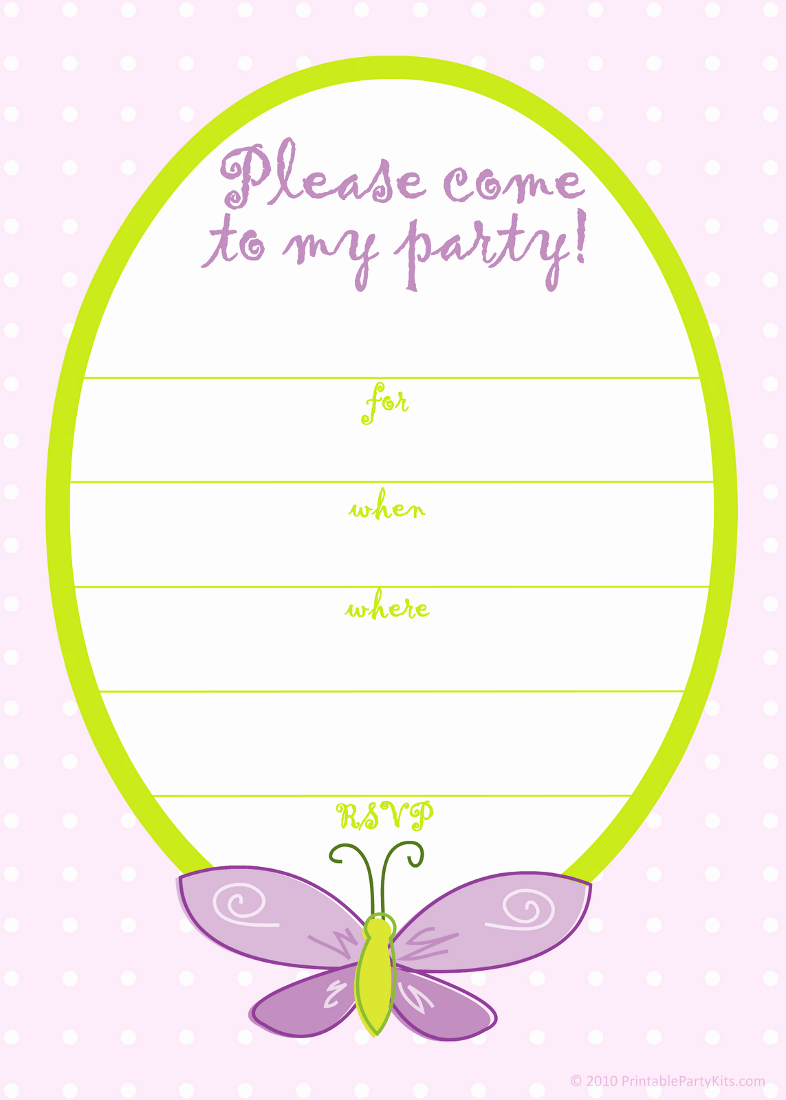 Party Invitation Template Free Fresh Free Printable Party Invitations Free Pink butterfly