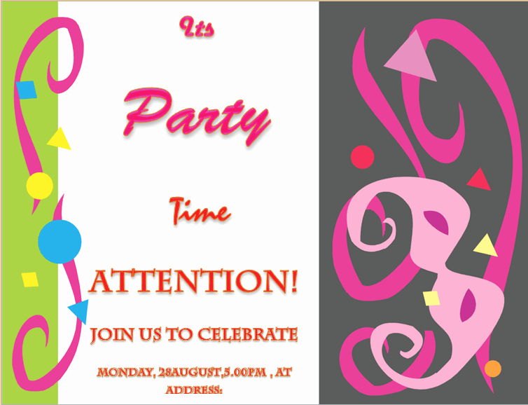 Party Invitation Template Microsoft Word Beautiful Party Invitation Template Invite Your Friends In Style