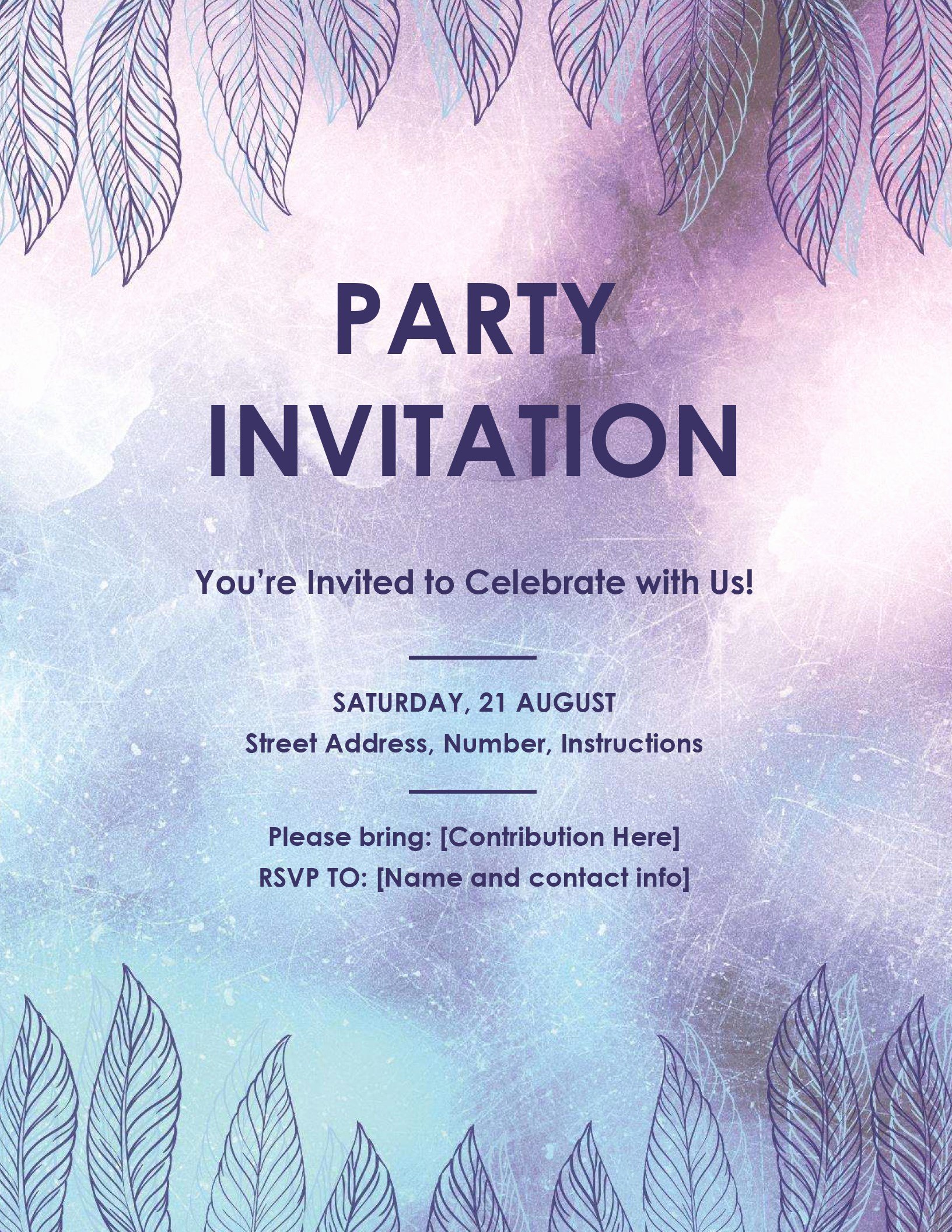 Party Invitation Template Microsoft Word New Party Invitation Flyer