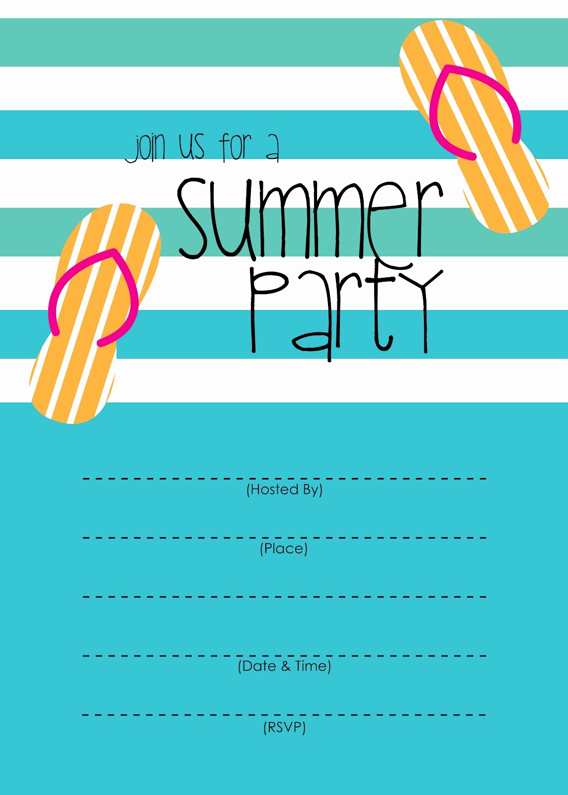 Party Invitation Template Printable Awesome Mckissick Creations Summer Party Invitation Free Printable