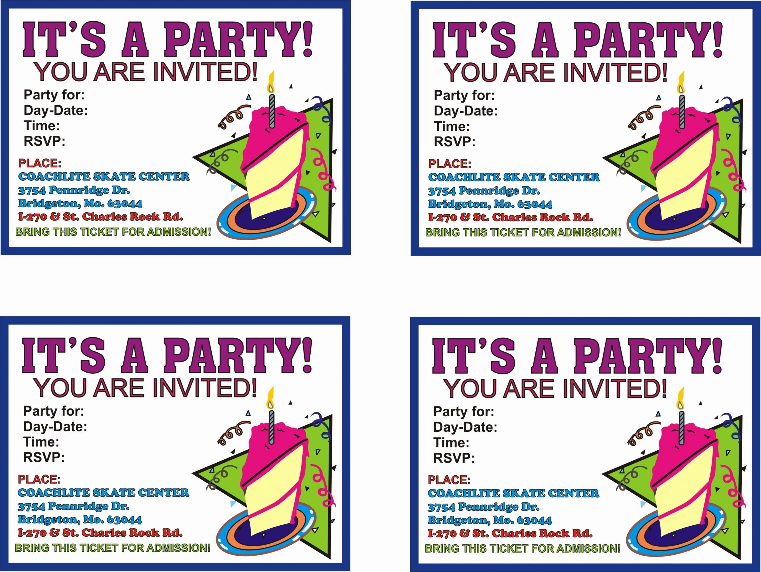 Party Invitation Template Printable Lovely Birthday Parties