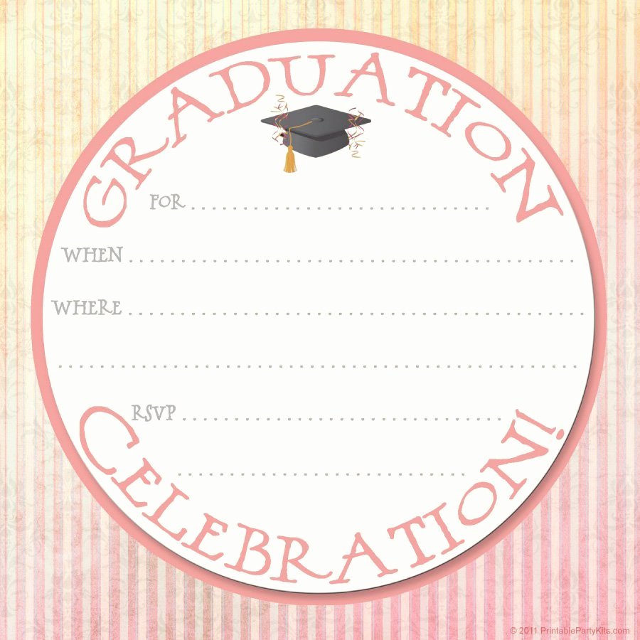 Party Invitation Template Printable Luxury 40 Free Graduation Invitation Templates Template Lab