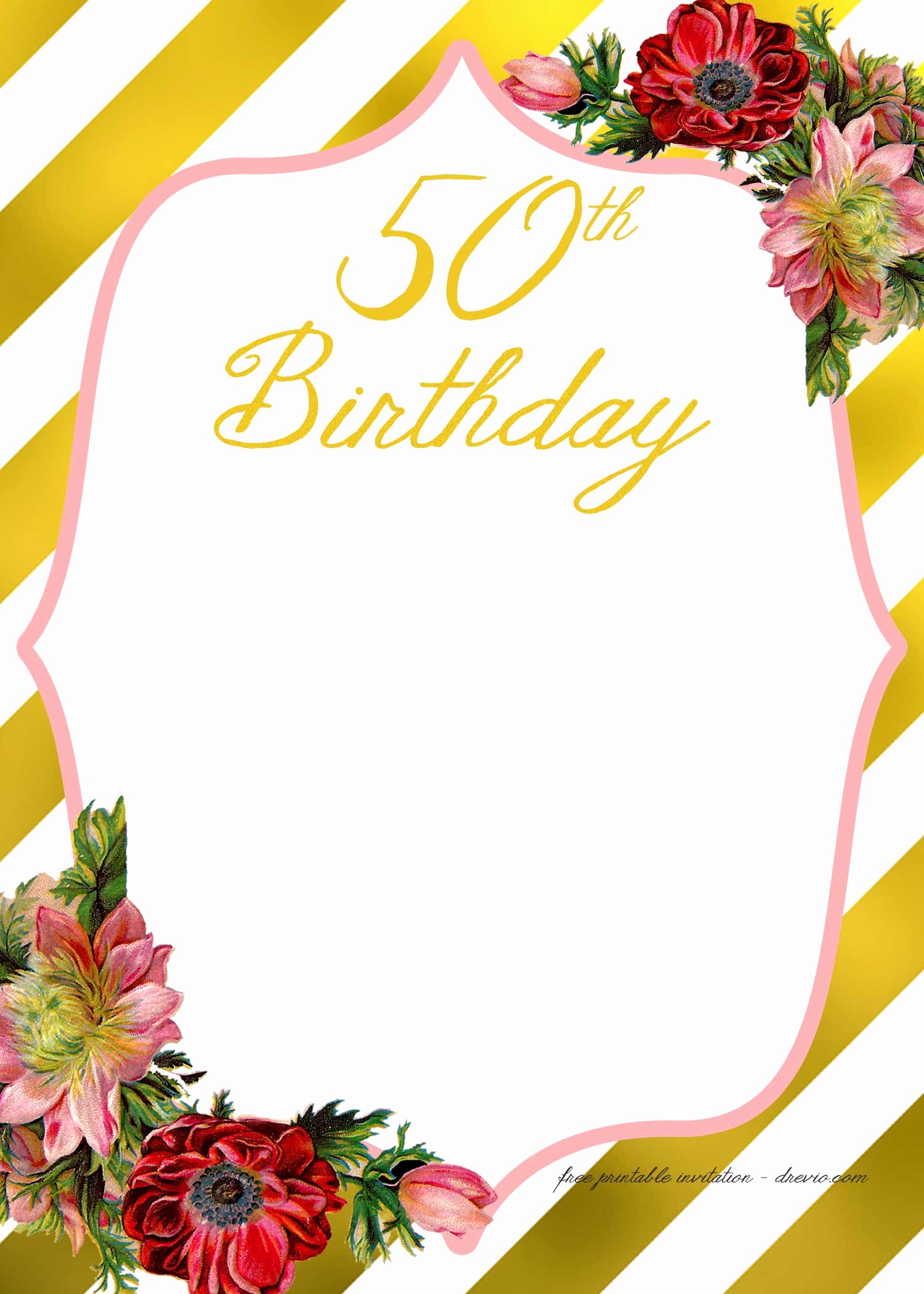 Party Invitation Template Printable Unique Free Printable Adult Birthday Invitation Template – Free