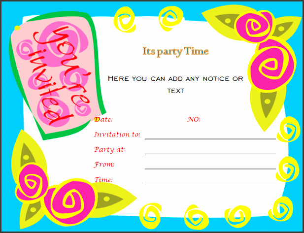 Party Invitations Template Word Fresh 10 Ms Word Birthday Party Invitation Template