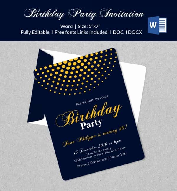 Party Invitations Template Word Luxury 50 Microsoft Invitation Templates Free Samples