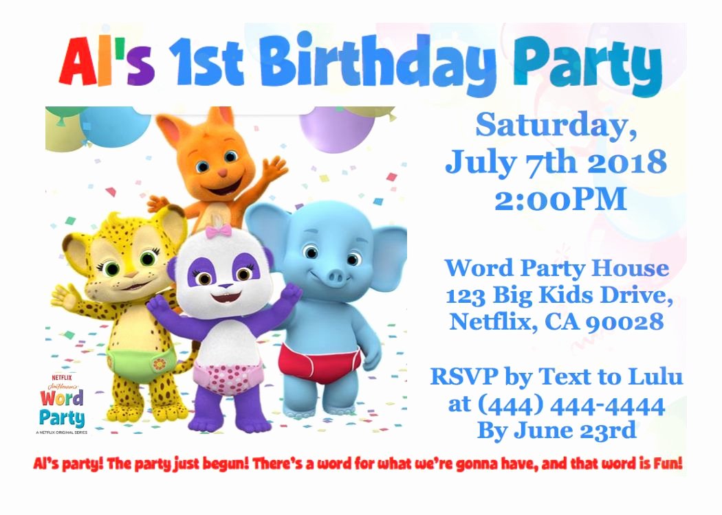 Party Invitations Template Word Luxury Word Party Netflix Birthday Invitation