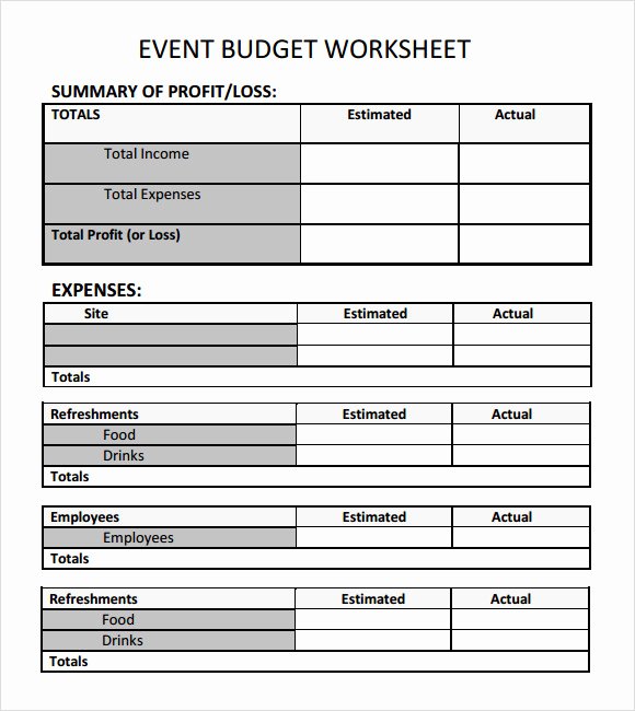 Party Planning Budget Template Beautiful Sample event Bud Template 6 Free Documents Download