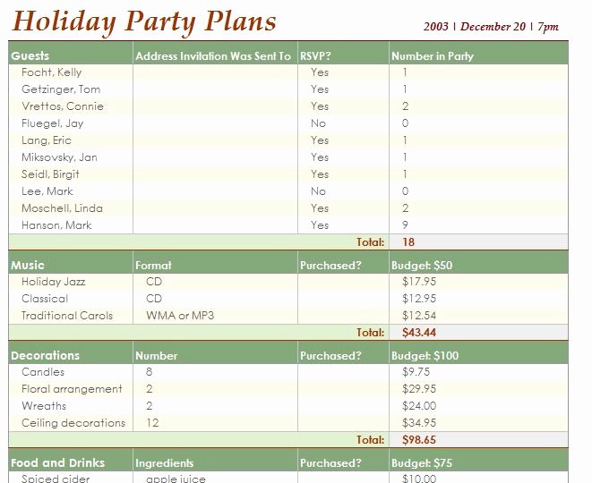 Party Planning Budget Template Best Of event Planning Template