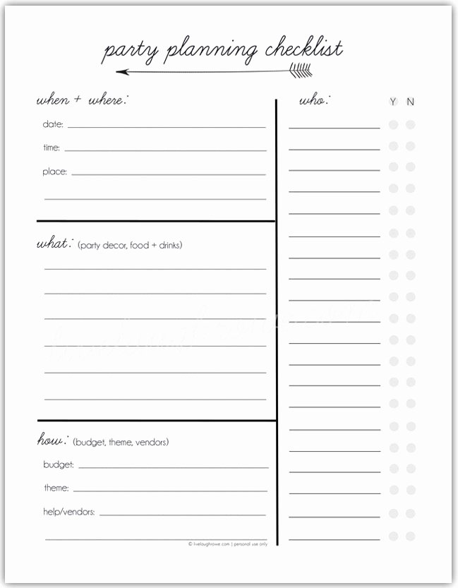 party planning checklist