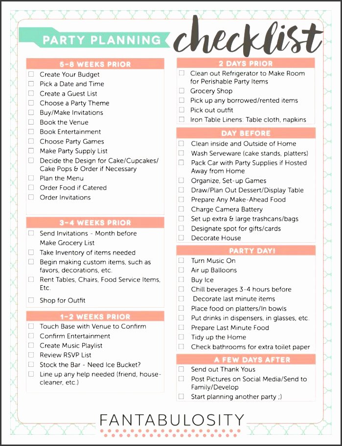Party Planning List Template Fresh 10 Church event Planning Checklist Example