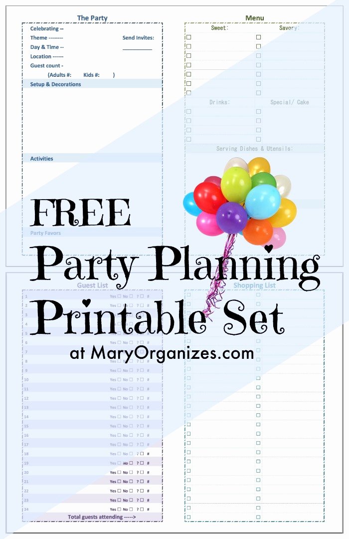 Party Planning List Template Inspirational Party Planning [printable] Set Creatingmaryshome