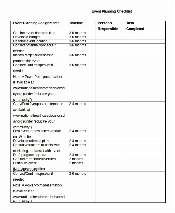 Party Planning List Template Unique event Planning Checklist 16 Free Word Pdf Documents