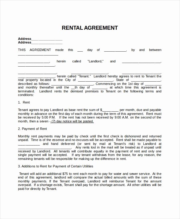 Party Rental Agreement Template Beautiful 17 Agreement Templates Free Sample Example format