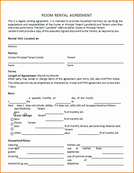 Party Rental Agreement Template Best Of 6 Sample Room Rental Agreement