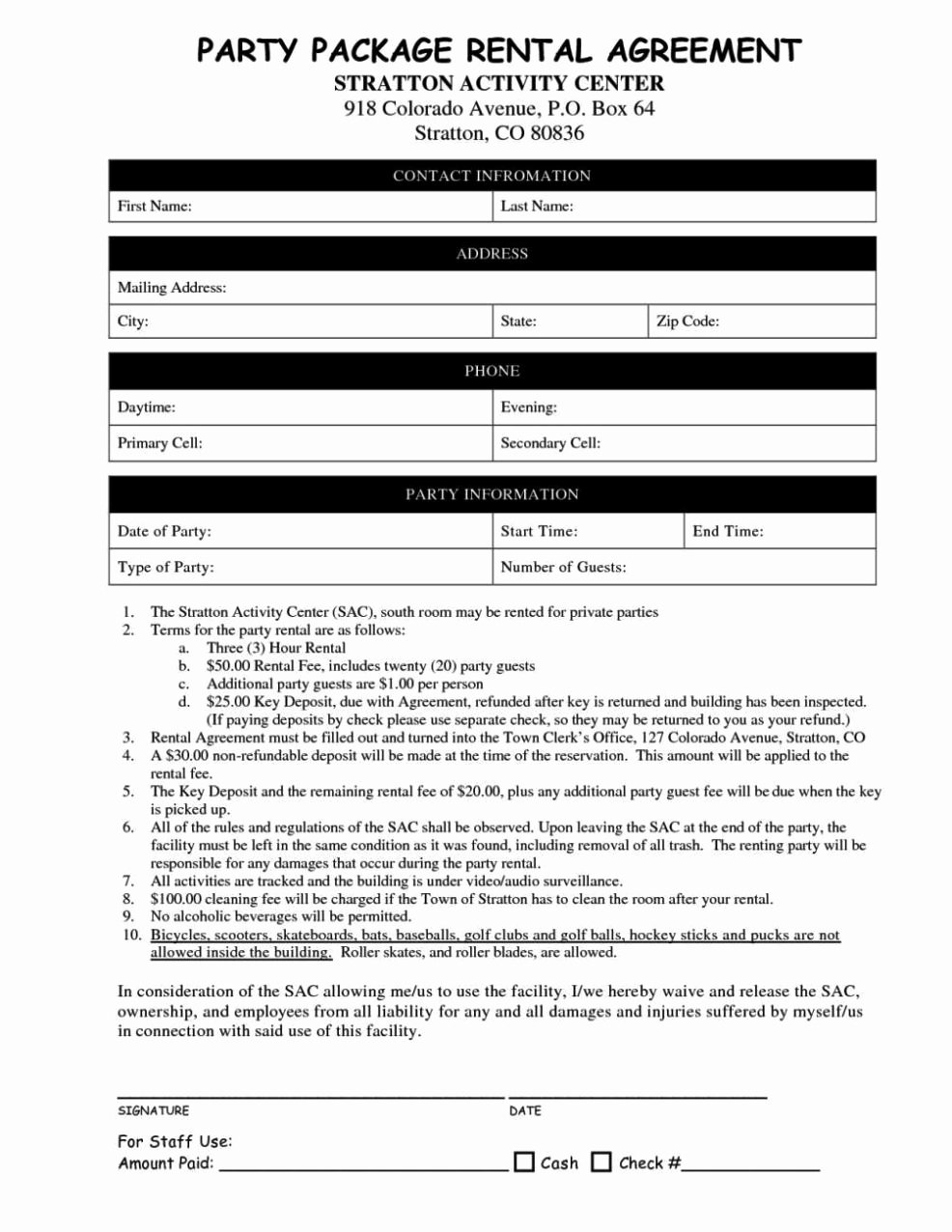 Party Rental Agreement Template Fresh Party Rental Contract Template Sampletemplatess