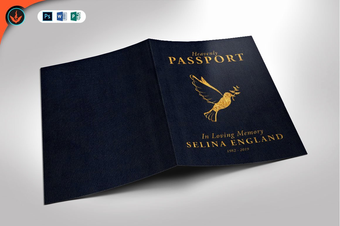 Passport Invitation Template Photoshop Awesome Passport Funeral Program Template Brochure Templates