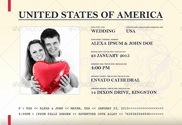 Passport Invitation Template Photoshop Beautiful 17 Passport Invitation Templates Free Sample Example