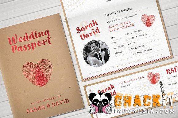 Passport Invitation Template Photoshop Beautiful Vintage Passport Wedding Invitation Crackit Indonesia