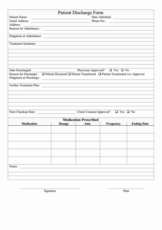 Patient Discharge form Template Unique top Hospital Discharge form Templates Free to In