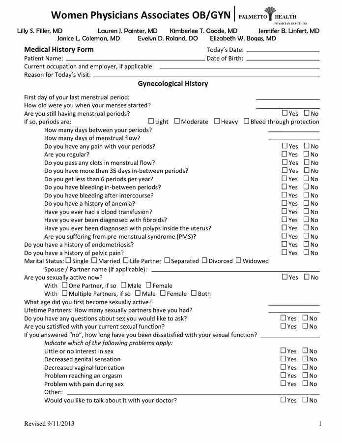 Patient Medical History form Template Best Of New Patient Medical History form In Word and Pdf formats
