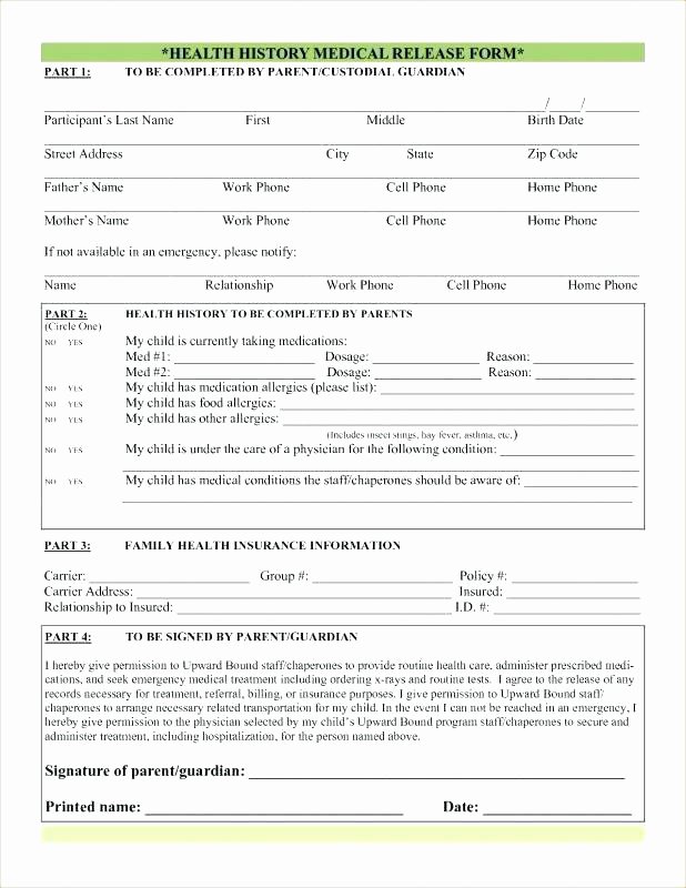 Patient Medical History form Template Inspirational 10 11 Patient History forms Templates