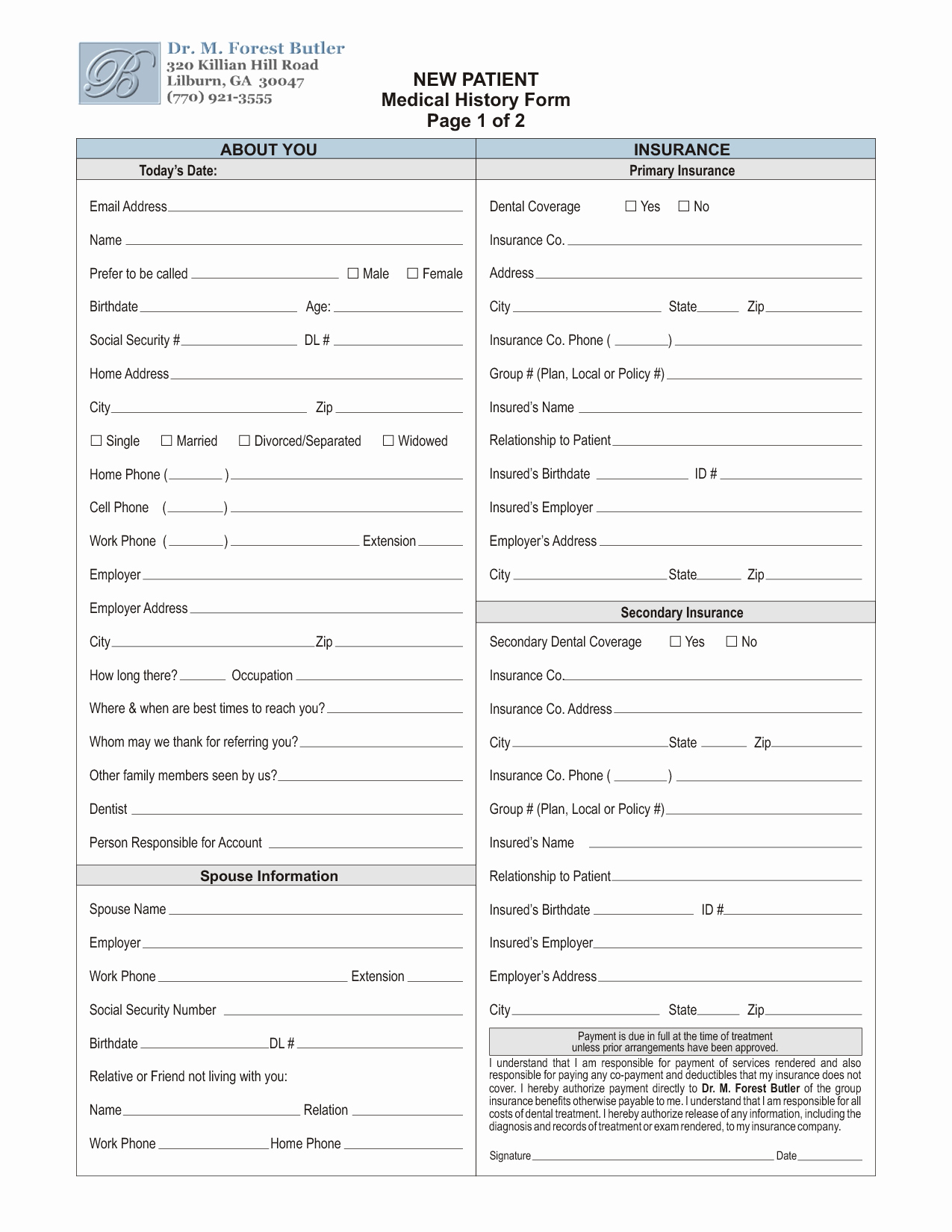 Patient Medical History form Template Inspirational 27 Of Dental New Patient forms Template