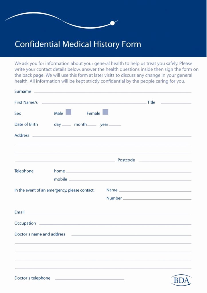 Patient Medical History form Template Luxury 67 Medical History forms [word Pdf] Printable Templates