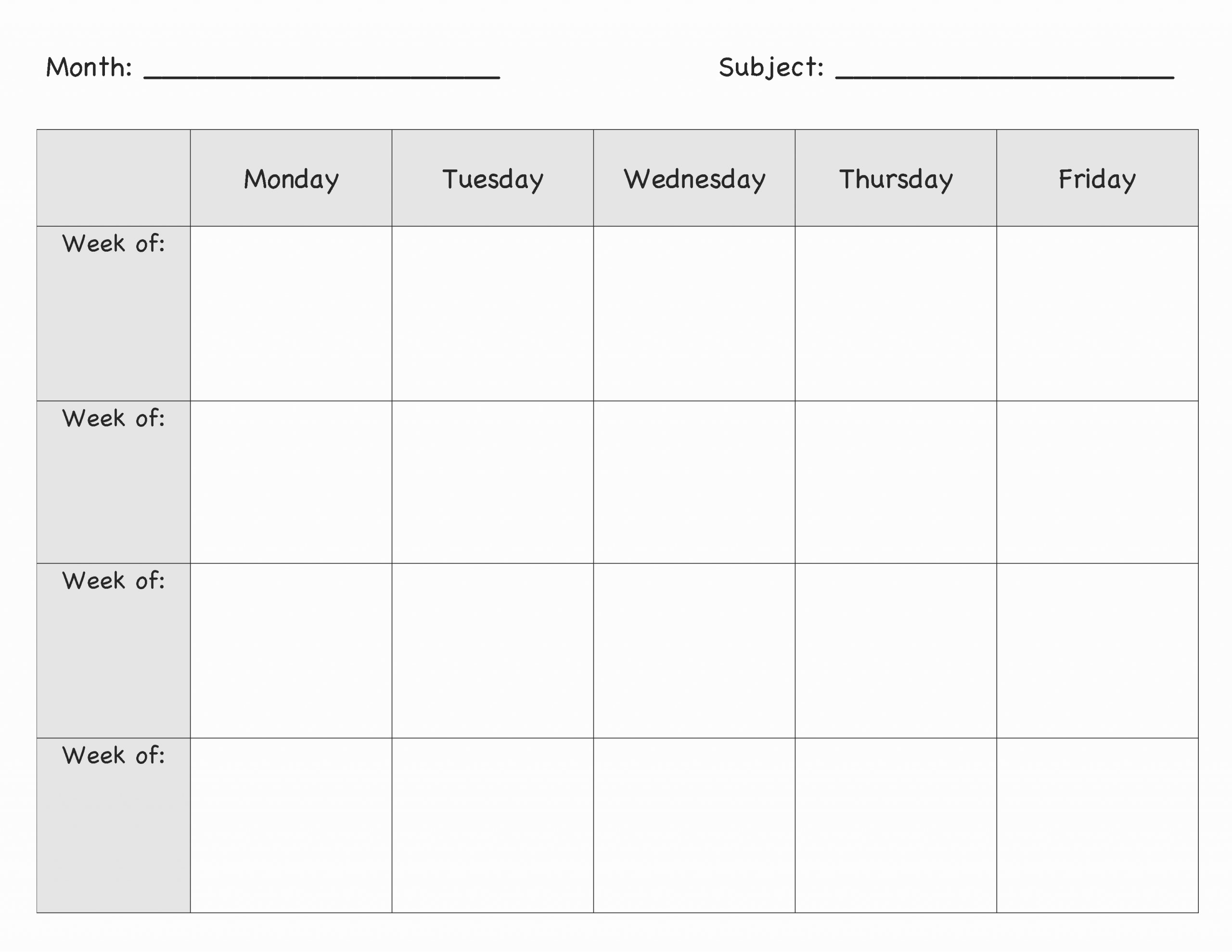 Pe Lesson Plan Template Blank Fresh Monthly Lesson Plan Template Lesson Plans