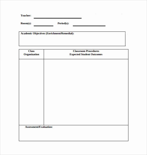 Pe Lesson Plan Template Blank Fresh Sample Physical Education Lesson Plan 14 Examples In