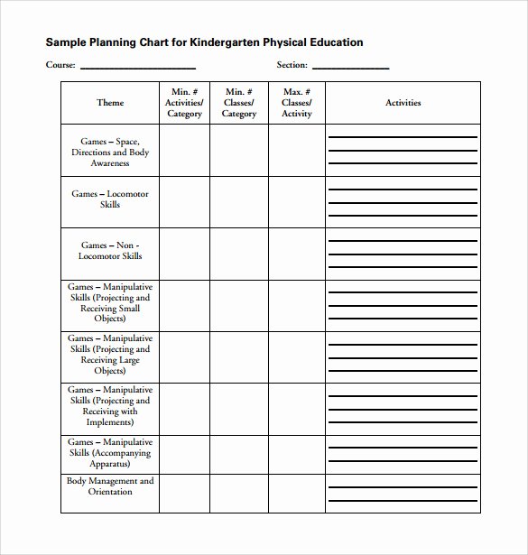 Pe Lesson Plan Template Blank New Sample Physical Education Lesson Plan 14 Examples In