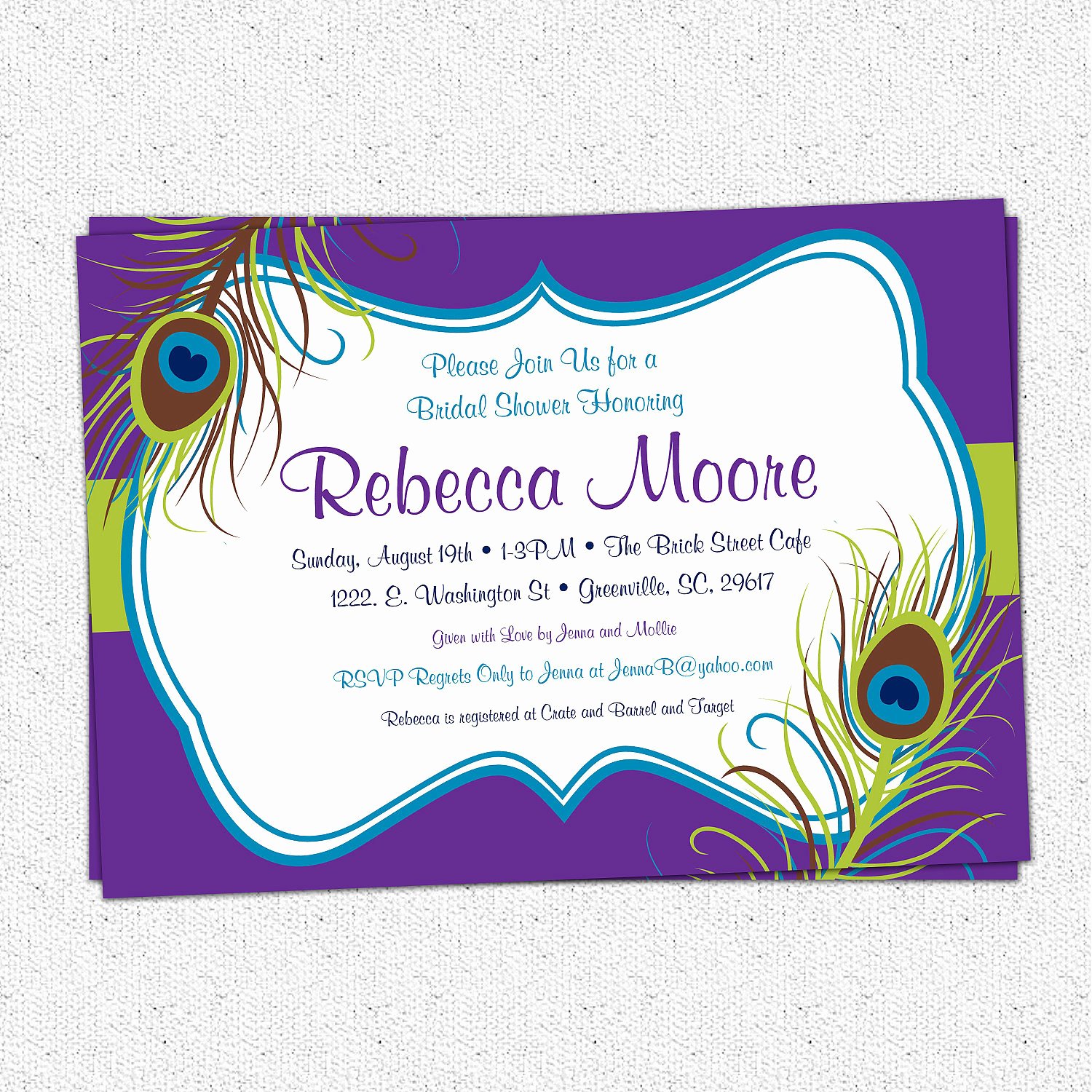 Peacock Invitations Template Free Awesome Peacock Feather Invitation Printable Bridal Shower Baby