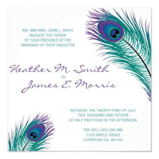 Peacock Invitations Template Free Beautiful the Classy Peacock Wedding Invitation