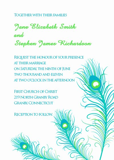 Peacock Invitations Template Free Best Of Peacock Feathers Wedding Invitation ← Wedding Invitation