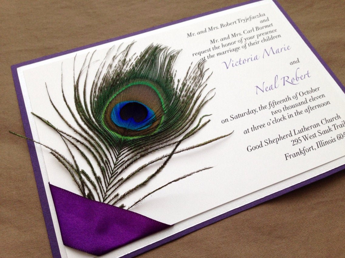 Peacock Invitations Template Free Best Of Quenisha Peacock Feather Wedding Invitation