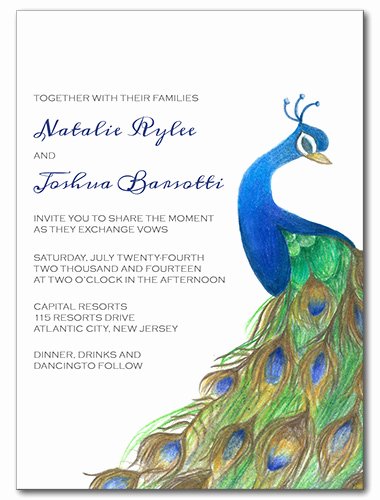 Peacock Invitations Template Free Elegant Wedding Invitations Pretty Peacock Invitation