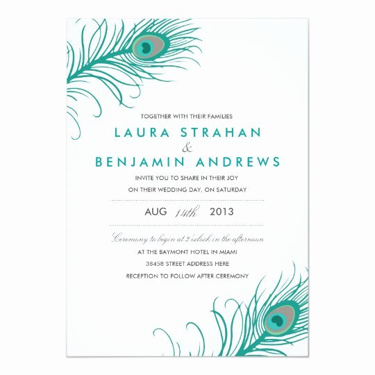 Peacock Invitations Template Free Lovely Elegant Peacock Wedding Invitation