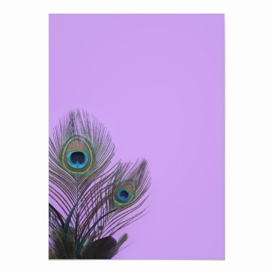 Peacock Invitations Template Free New Elegant Peacock Blank Invitation Purple