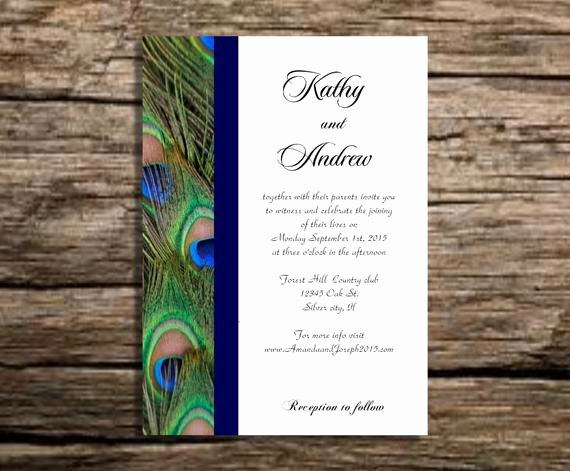 Peacock Invitations Template Free New Peacock Wedding Invitation Template Instant by Partytemplates