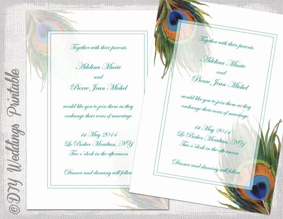 Peacock Invitations Template Free New Peacock Wedding Invitation Template Wedding Invitations