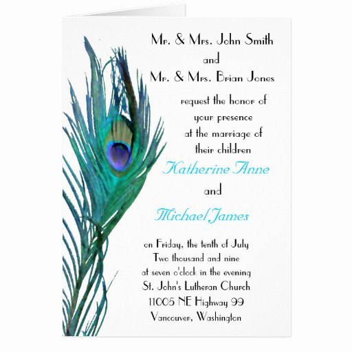 Peacock Invitations Template Free Unique Peacock Wedding Invitation Template