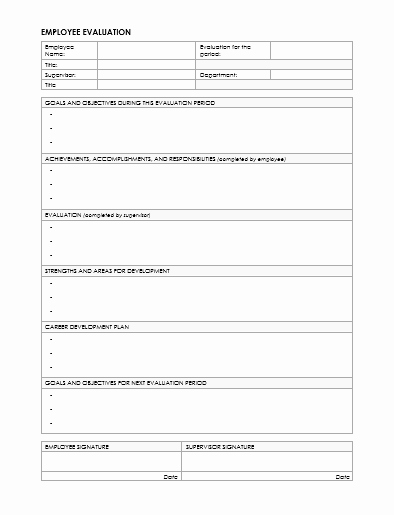 Performance Evaluation Template Word Elegant 7 Employee Evaluation form Templates to Test Your Employees