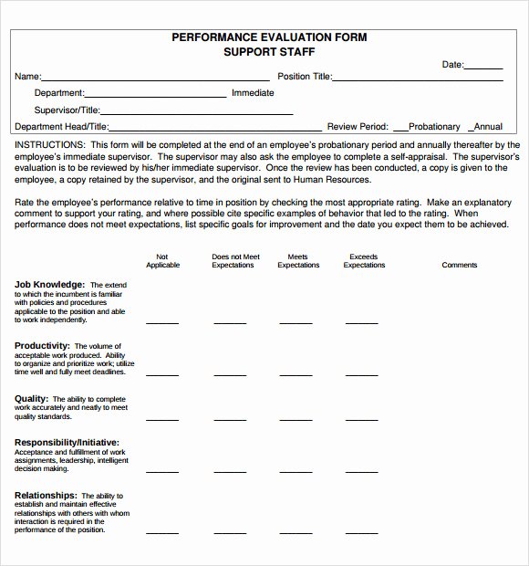 Performance Evaluation Template Word Inspirational Free 7 Performance Evaluation In Samples Templates Examples