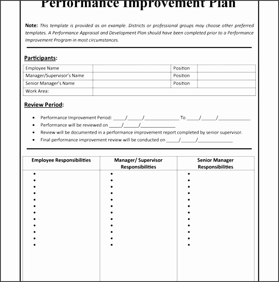 Performance Improvement Action Plan Template Awesome 5 Employee Performance Improvement Plan Template