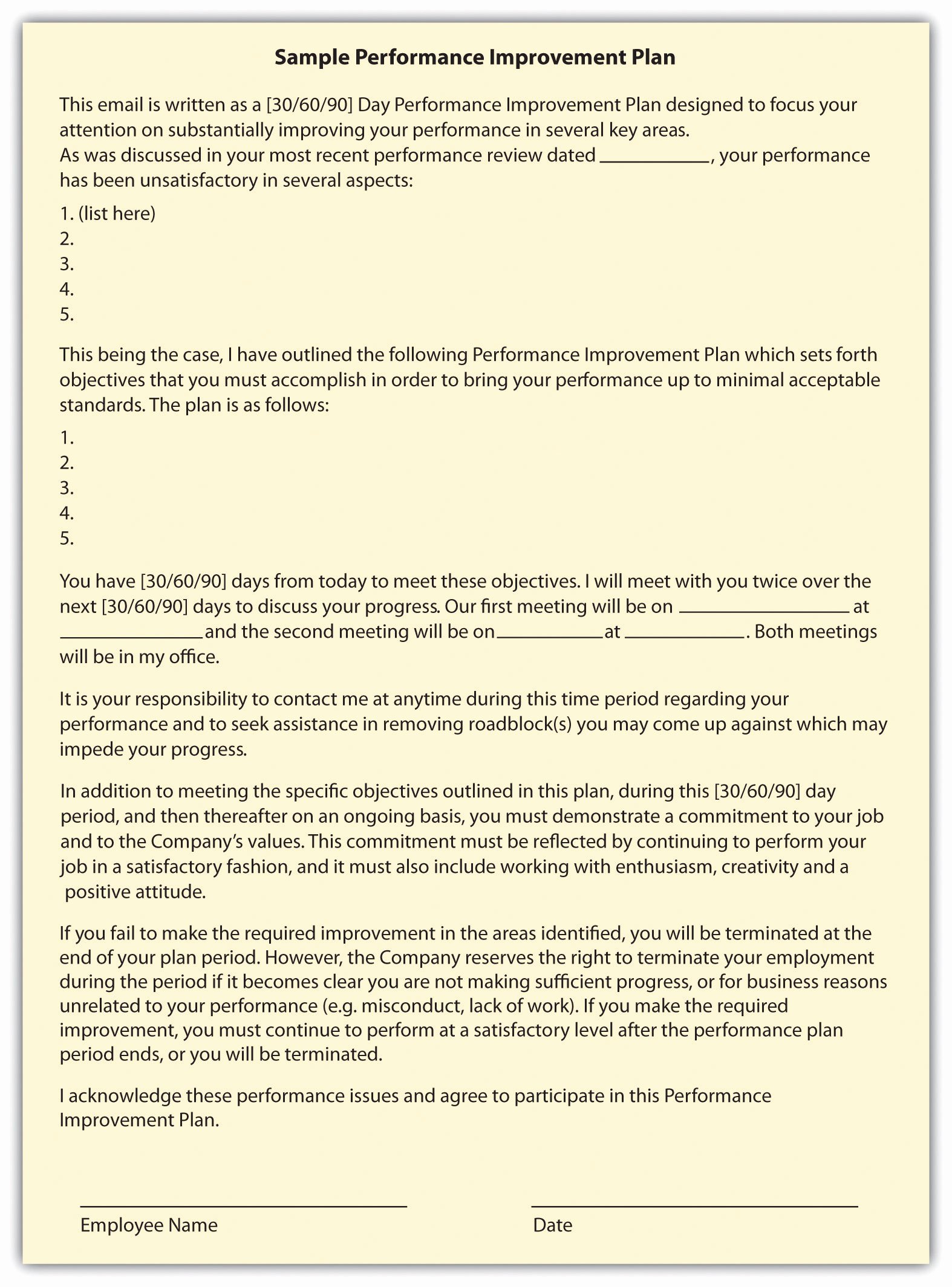 Performance Improvement Action Plan Template Inspirational Handling Performance