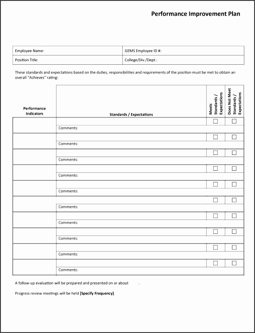 Performance Improvement Plan Template Excel Best Of 10 Employee Improvement Plan Template Sampletemplatess