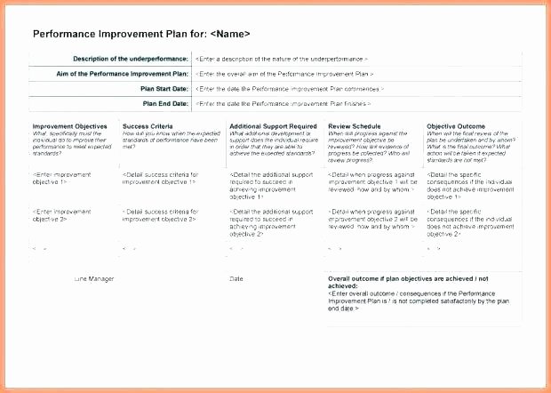 Performance Improvement Plan Template Excel Luxury Work Performance Improvement Plan – Justincorry