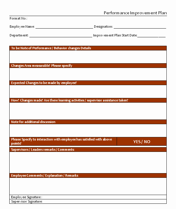 Performance Improvement Plan Template Word Awesome Performance Improvement Plan Template In Word Microsoft