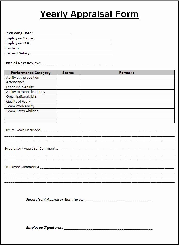 Performance Review form Template Best Of How to Prepare A Yearly Appraisal form