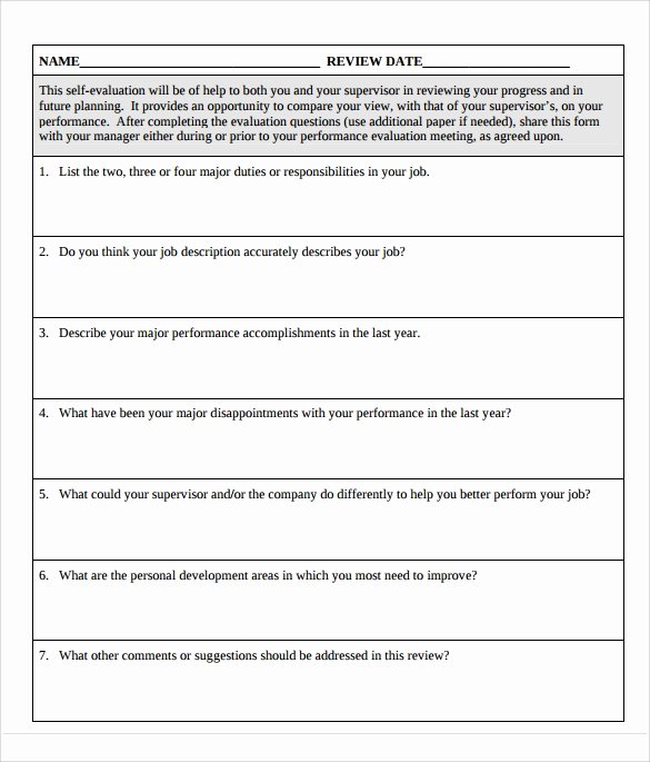Performance Review form Template New Free 5 Performance Review Samples In Pdf