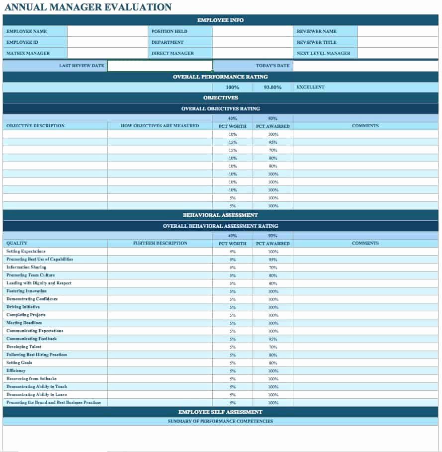 Performance Review Template Free Awesome Free Employee Performance Review Templates Smartsheet